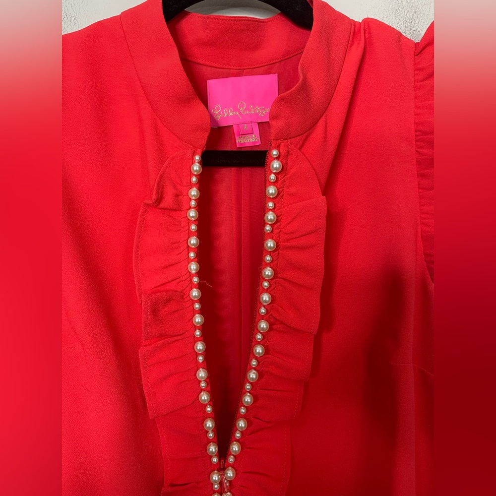 Lilly Pulitzer NWOT Adalee Shift Dress Pink Size 4 in Red - Picture 5 of 12